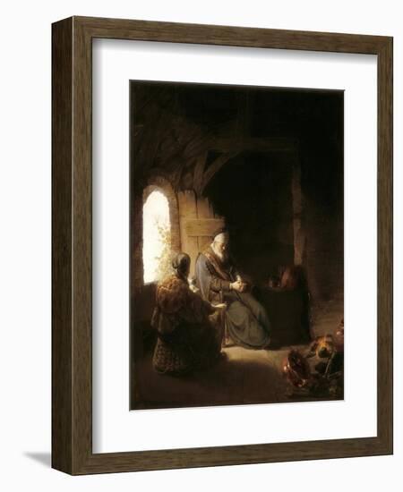 Anna and the Blind Tobit-Rembrandt van Rijn-Framed Art Print