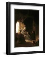 Anna and the Blind Tobit-Rembrandt van Rijn-Framed Art Print