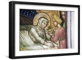 Anna Being Spoon-Fed after Giving Birth to Mary, Detail from Fresco Cycle Stories of Virgin-Ottaviano Nelli-Framed Giclee Print