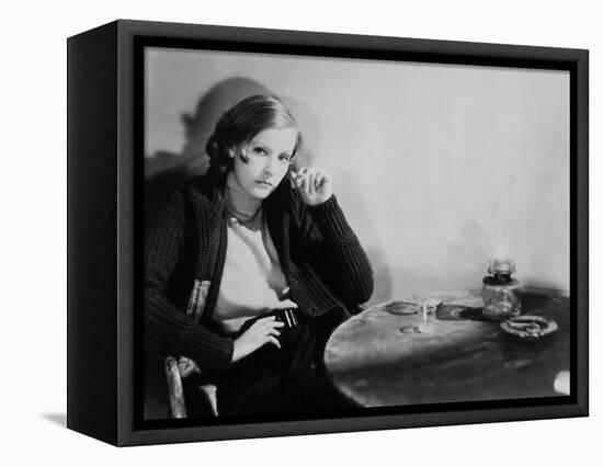 ANNA CHRISTIE, 1930 directed by CLARENCE BROWN Greta Garbo (b/w photo)-null-Framed Stretched Canvas