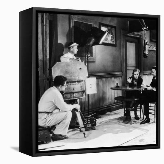 ANNA CHRISTIE, 1930 directed by CLARENCE BROWN On the set; Greta Garbo with the director Clarence B-null-Framed Stretched Canvas