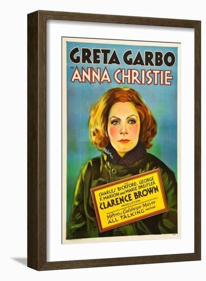 Anna Christie, Greta Garbo, 1930-null-Framed Art Print