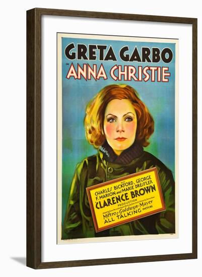 Anna Christie, Greta Garbo, 1930-null-Framed Art Print