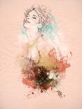 Woman Portrait .Abstract Watercolor .Fashion Background-Anna Ismagilova-Framed Art Print