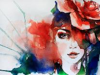 Abstract Watercolor .Woman Face-Anna Ismagilova-Art Print