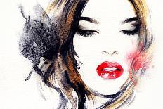 Woman Face. Hand Painted Fashion Illustration-Anna Ismagilova-Laminated Art Print