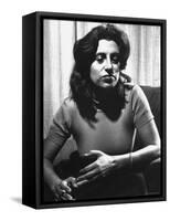 Anna Magnani in Her Rome Apartment-Gjon Mili-Framed Stretched Canvas