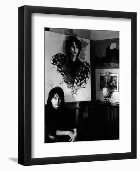 Anna Magnani in the Living Room of Her Roman Villa-Marisa Rastellini-Framed Premium Photographic Print