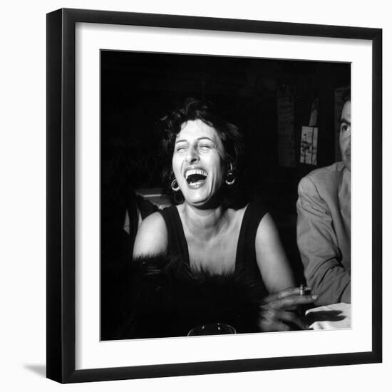 Anna Magnani Sitting Next to James Mason-null-Framed Premium Photographic Print