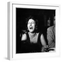 Anna Magnani Sitting Next to James Mason-null-Framed Photographic Print