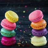 Two Piles Of Colorful Macaroons-Anna-Mari West-Art Print