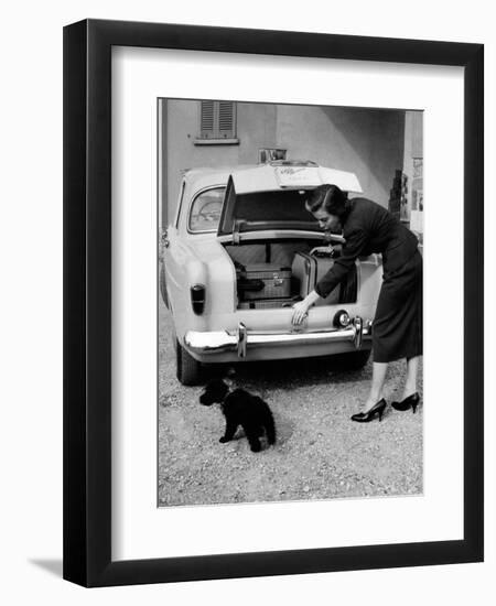 Anna Maria Ferrero Beside an Alfa Romeo Giulietta-Mario de Biasi-Framed Premium Photographic Print