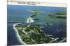 Anna Maria Island, Florida - Aerial View of Island, Longboat Key-Lantern Press-Mounted Art Print