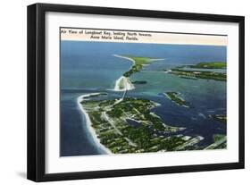 Anna Maria Island, Florida - Aerial View of Island, Longboat Key-Lantern Press-Framed Art Print