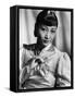 Anna May Wong, in an Orange Nanking Brocade Robe with Sandalwood Fastenings, 1937-null-Framed Stretched Canvas