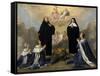 Anna of Austria with Her Children, Praying to the Holy Trinity with Saints Benedict and Scholastica-Philippe De Champaigne-Framed Stretched Canvas