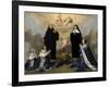 Anna of Austria with Her Children, Praying to the Holy Trinity with Saints Benedict and Scholastica-Philippe De Champaigne-Framed Giclee Print