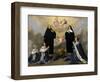 Anna of Austria with Her Children, Praying to the Holy Trinity with Saints Benedict and Scholastica-Philippe De Champaigne-Framed Giclee Print