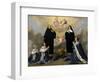 Anna of Austria with Her Children, Praying to the Holy Trinity with Saints Benedict and Scholastica-Philippe De Champaigne-Framed Giclee Print