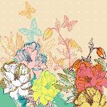 Vector Floral Seamless Pattern with Colorful Christmas Flowers-Anna Paff-Art Print