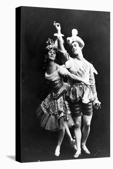 Anna Pavlova and Vaslav Nijinsky in 'Le Pavillon D'Armide', C.1909-null-Stretched Canvas