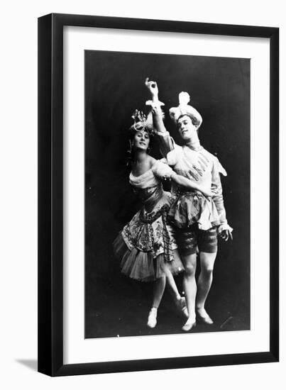 Anna Pavlova and Vaslav Nijinsky in 'Le Pavillon D'Armide', C.1909-null-Framed Photographic Print