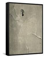 Anna Pavlova in ballet Les sylphides by F Chopin-Valentin Aleksandrovich Serov-Framed Stretched Canvas