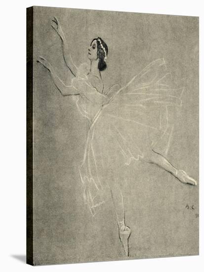 Anna Pavlova in ballet Les sylphides by F Chopin-Valentin Aleksandrovich Serov-Stretched Canvas