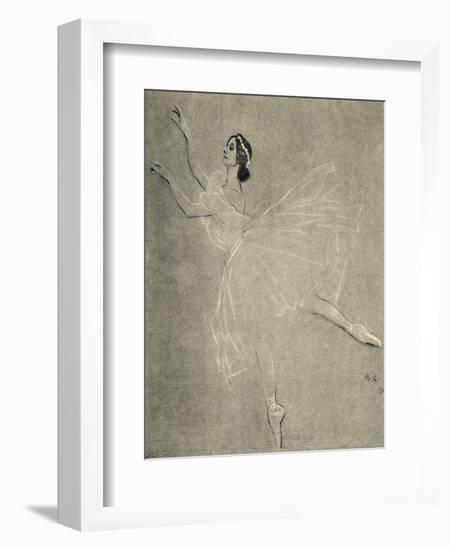 Anna Pavlova in ballet Les sylphides by F Chopin-Valentin Aleksandrovich Serov-Framed Giclee Print