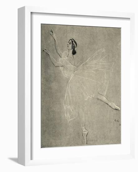 Anna Pavlova in ballet Les sylphides by F Chopin-Valentin Aleksandrovich Serov-Framed Giclee Print