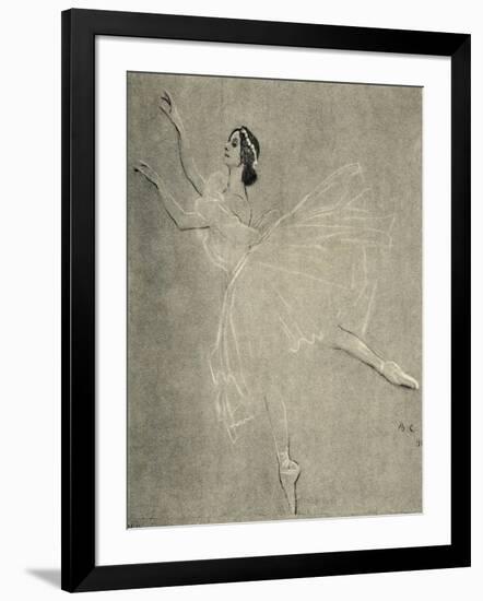 Anna Pavlova in ballet Les sylphides by F Chopin-Valentin Aleksandrovich Serov-Framed Giclee Print