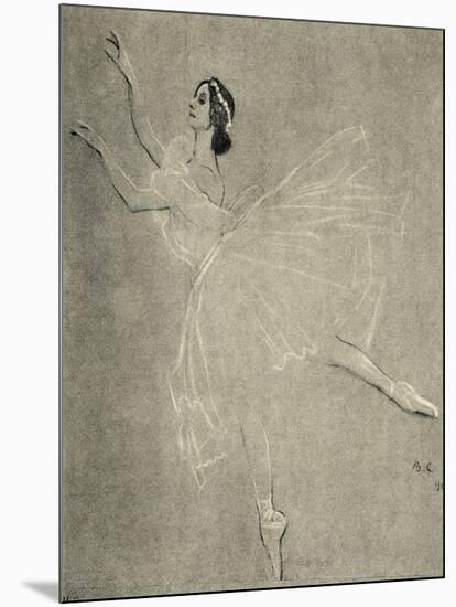 Anna Pavlova in ballet Les sylphides by F Chopin-Valentin Aleksandrovich Serov-Mounted Giclee Print