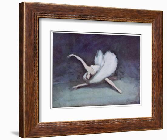 Anna Pavlova Russian Ballet Dancer as the Dying Swan in 1928-null-Framed Art Print