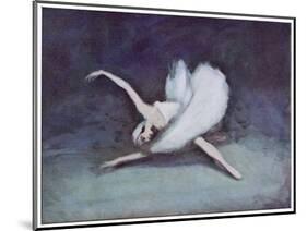 Anna Pavlova Russian Ballet Dancer as the Dying Swan in 1928-null-Mounted Art Print
