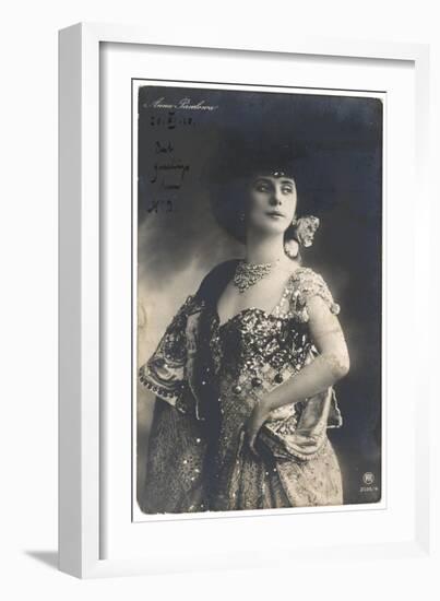 Anna Pavlova Russian Ballet Dancer in an Ornate Costume in 1910-null-Framed Photographic Print