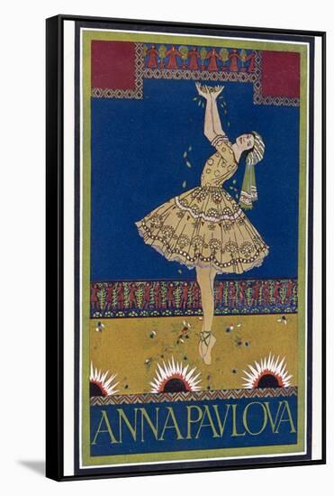Anna Pavlova Russian Ballet Dancer on Stage in 1912-R. Vaughan-Framed Stretched Canvas