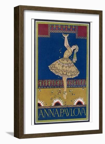 Anna Pavlova Russian Ballet Dancer on Stage in 1912-R. Vaughan-Framed Photographic Print