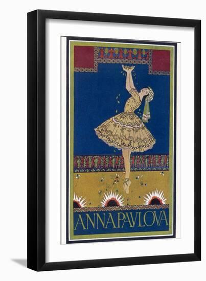 Anna Pavlova Russian Ballet Dancer on Stage in 1912-R. Vaughan-Framed Photographic Print