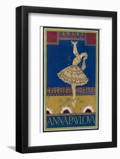 Anna Pavlova Russian Ballet Dancer on Stage in 1912-R. Vaughan-Framed Photographic Print