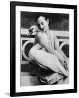 Anna Pavlova with Her Pet Swan Jack, C.1905-null-Framed Giclee Print