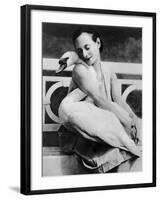 Anna Pavlova with Her Pet Swan Jack, C.1905-null-Framed Giclee Print