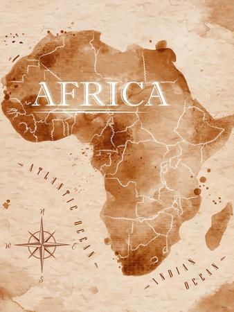 Map Africa Retro