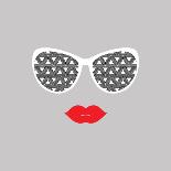 Vintage Hipster Background. Sunglasses and Mustache.-AnnaKukhmar-Art Print