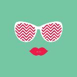 Sunglasses and Lips. Vector Illustration. Print for Your T-Shirts.-AnnaKukhmar-Art Print