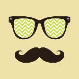 Vintage Hipster Background. Sunglasses and Mustache-AnnaKukhmar-Art Print