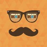 Vintage Hipster Background. Sunglasses Reflection Orange-AnnaKukhmar-Art Print