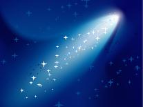 Comet on Dark Blue Sky with Small Sparkling Stars. Raster Version.-annanurrka-Premium Photographic Print