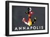 Annapolis, Maryland - Anchor and Flag-Lantern Press-Framed Art Print