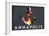 Annapolis, Maryland - Anchor and Flag-Lantern Press-Framed Art Print