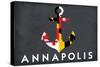 Annapolis, Maryland - Anchor and Flag-Lantern Press-Stretched Canvas